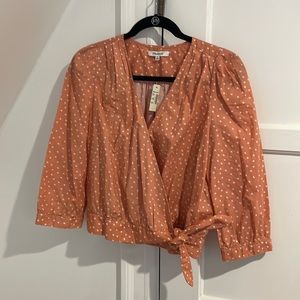 Madewell M coral starry blouse